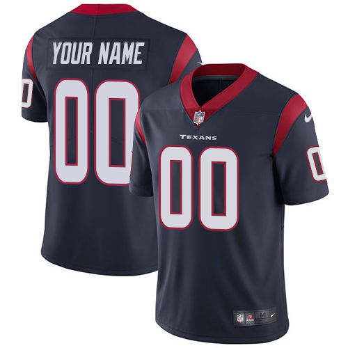Nike Houston Texans Navy Men Customized Vapor Untouchable Player Limited Jersey->customized nfl jersey->Custom Jersey